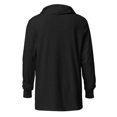Gray Hooded Long Sleeve Tee Relaxed Fit Design