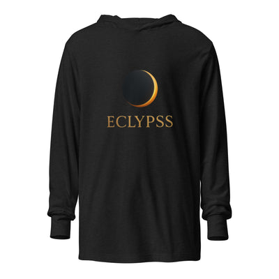Black Hooded Long Sleeve Tee Casual Streetwear