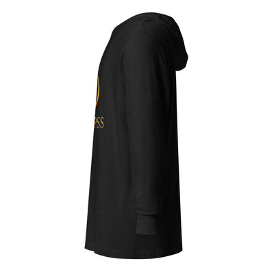 Navy Blue Hooded Long Sleeve Tee Minimalist Look